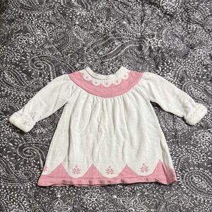 Janie and Jack Pink and White Casual Dress